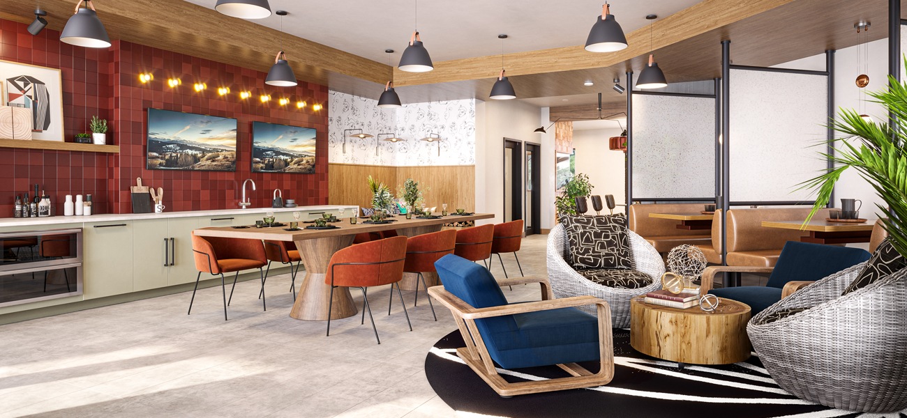 amenities image Beautiful clubroom with lounge seating